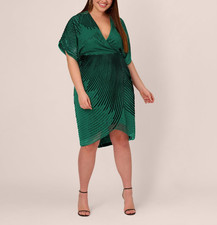 Adrianna Papell Plus Size Beaded Dolman-Sleeve Dress $320 Size 14W # 1A 2291 Blm