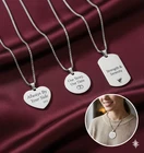 Engraved Heart Necklace for Christmas, Personalised Christmas Gift,Any Engraving