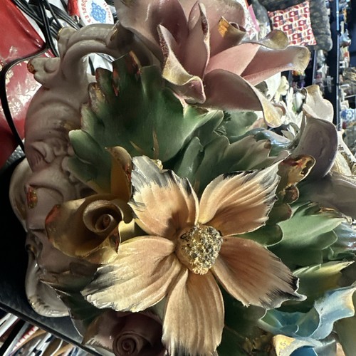 VINTAGE Xtra GROSSES CAPODIMONTE BLUME FLORAL HERZSTÜCK - Bild 12 von 18