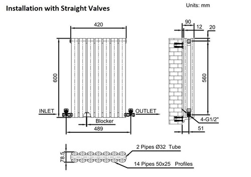 Anthracite Designer Radiator Vertical Horizontal Flat Panel Oval Column Rads - Picture 245 of 535