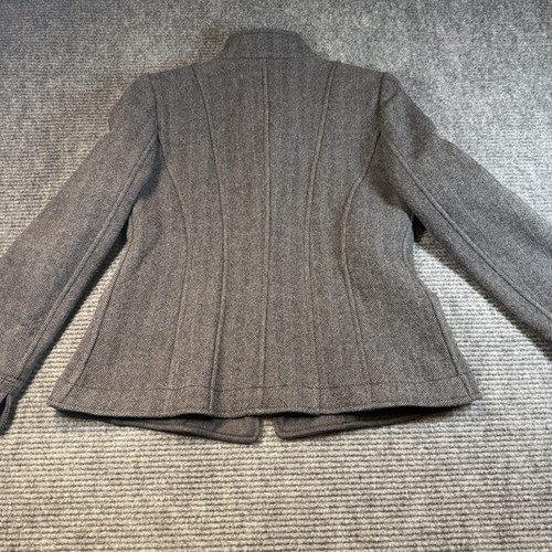 Armani Collezioni Damen Blazer Jacke Grau Knopfleiste Made in Italy Größe 12 - Bild 10 von 10