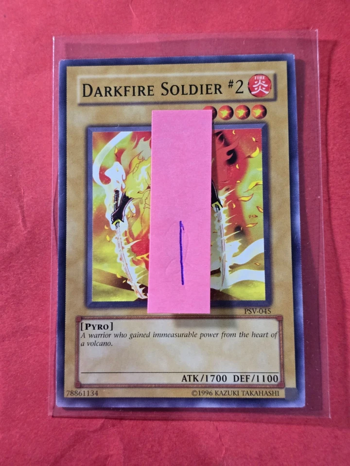 2002 Yu-Gi-Oh! Pharaoh's Servant Unli, Darkfire Soldier #2, #PSV045, C, NF, cd1 - Image 3 of 3