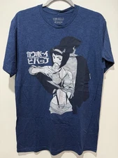 Cowboy Bebop Adult New Blue T-Shirt - Faye Valentine Midriff Pose Multiple Sizes