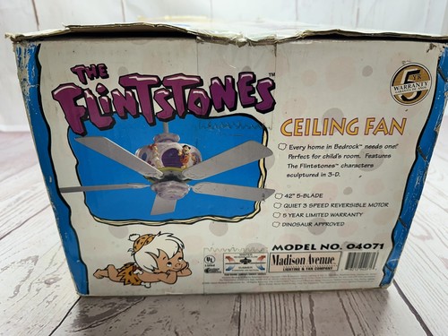 New Sealed Never Opened Madison Avenue The Flintstones Ceiling Fan Vintage - Picture 3 of 10