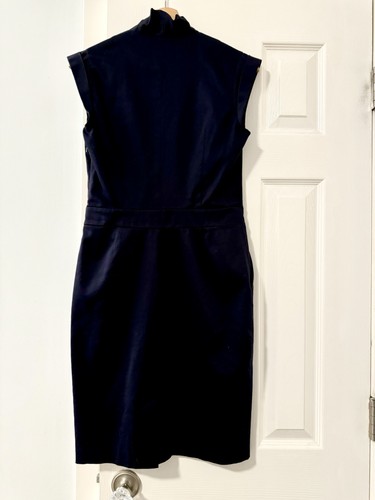 Reiss Navy Blue Pencil Shift Dress Office Career Suit Sz 6 Boss Presentation - Picture 12 of 12