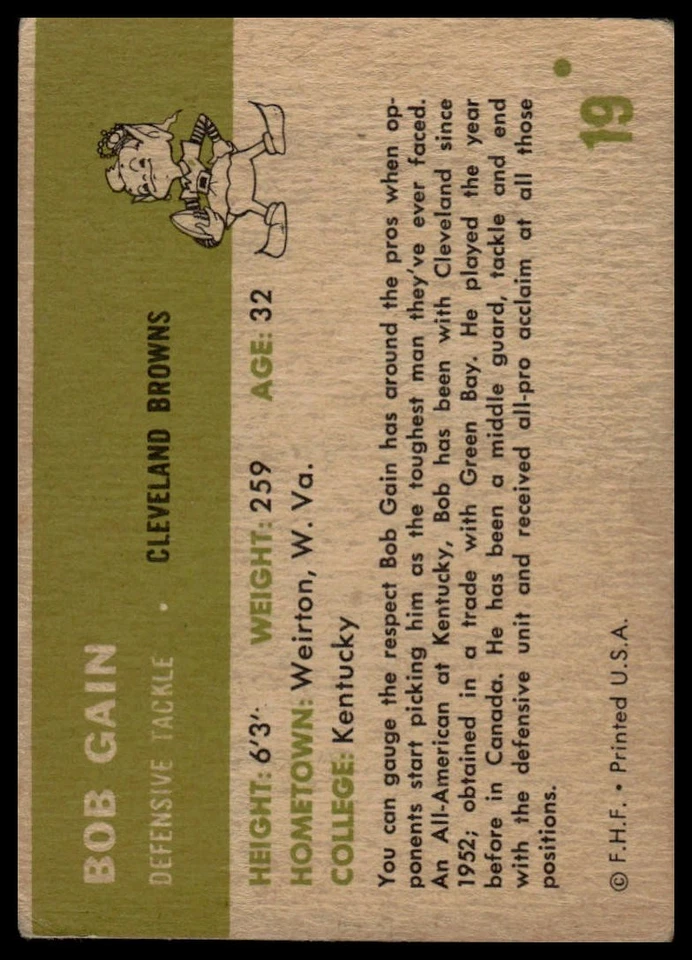 1961 Fleer #19 Bob Gain - Image 2 of 2