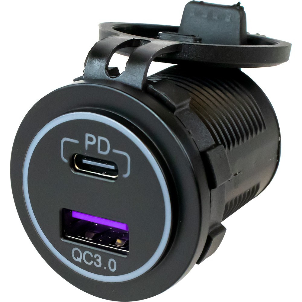 Разъем питания Seadog 426510-1 Sea-dog Usb 3.0 и Usb-c с подсветкой (4265101)