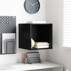 Wall Cabinet Black Oak 37x37x37 cm Engineered Wood Matte Wall-Mount Shelf