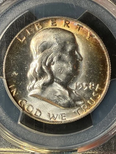 Gem 1958-D MS64 Franklin Half PCGS 52638478, Nice Strike and Luster