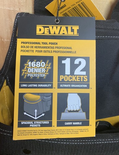 DEWALT DWST540101 12 Pockets Professional Tool Pouch NEW - Picture 4 of 5