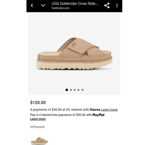 UGG Goldenstar Suede Cross Strap Sugar Sole Platform Slides Driftwood EUC 6,5 - Bild 15 von 15