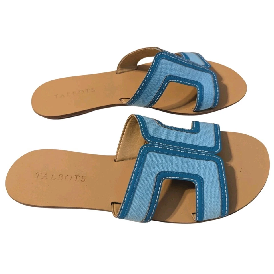 Sandalia plana sin cordones Talbots Hannah Slides azul turquesa para mujer 8 Foto 2 de 4