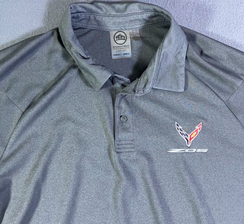 Chevy Corvette Z06 Polo Mens 2XLarge XXL Grey Short Sleeve Golf Shirt Stormtech - Picture 2 of 9