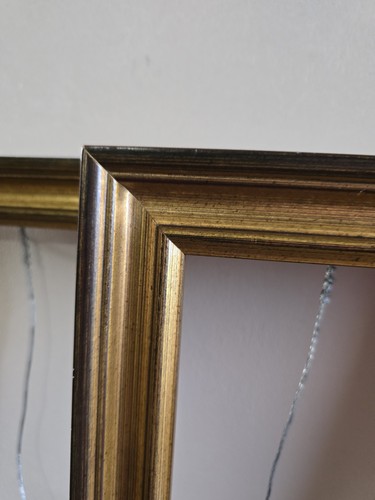 2er Set Quadrat Gold Bilderrahmen Holz Bilderrahmen Dekor Fotogröße 13 x 13" - Bild 4 von 12