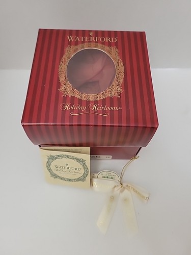 Adorno de vidrio soplado a mano ángel flor Navidad con una caja de almacenamiento Waterford   - Imagen 11 de 11