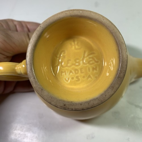 Homer Laughlin Fiesta Amarillo Anillo Mango Crema De Colección Original Fiestaware 6" - Imagen 9 de 11