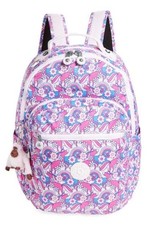 Mochila escolar Kipling Seoul púrpura grande 15" resistente al agua para computadora portátil
