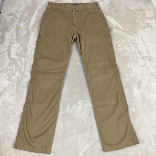 Carhartt Hose Herren 33x32 hellbraun Relaxed Straight Twill Latzhose Workwear Utility