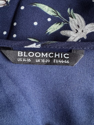 BloomChic Sheer Lined Floral Top Womens 14/16 Pullover Stretch Short Sleeve - Picture 3 of 14