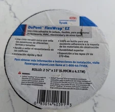 Roll of DuPont FlexWrap EZ 2 3/4" x 15' Flexible Butyl Adhesive Flashing Tape