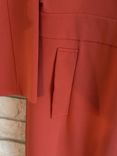 Armani Collections Vintage Dress With Gathered Collar And Pockets Coral Size 10 - Picture 3 of 9