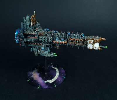 Battlefleet Gothic Oberon Battleship Rare Painted Magnetised