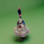 Fenton Glass Decorative Bell Hand Painted Floral Ruffled Edge 1996