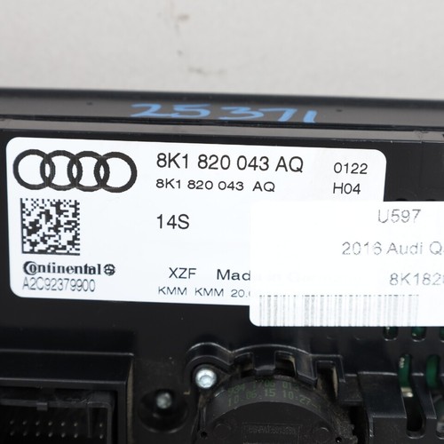 2013-2016 Audi A4 A5 S4 S5 Q5 Climate Control Panel 8K1820043Q OEM Used - Picture 9 of 14