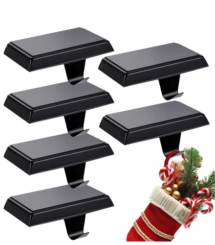 6 Stück Weihnachten Strumpfhalter Metall Mantel Gewichtet Schwerlast Halter Lesen - Bild 1 von 16