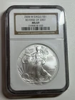 2008-W Reverse of 2007 American Silver Eagle NGC MS69 Brown Label