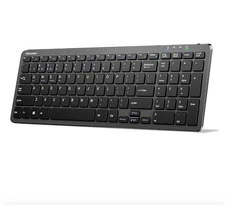 TECKNET Wireless Bluetooth Keyboard Rechargeable - Ultra Slim 2.4G+BT Keyboard
