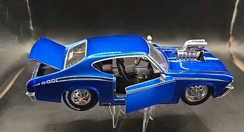 Jada Toys Bigtime Muscle 1:24 Diecast 1969 Chevy Chevelle SS Blue With Blower.  - Bild 7 von 9