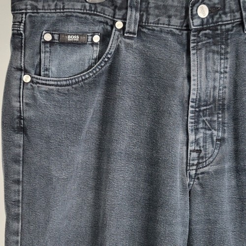BOSS by Hugo Boss Alabama Jeans 36x32 Black Gray Denim Pants Mens Classic Fit - Picture 5 of 8