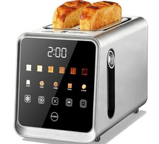 Touch Screen Toaster 2 Slice, Stainless Steel Smart Digital Toasters with Sin...
