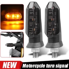 2x Motorcycle 3LED Turn Signal Tail Lights 8mm Amber Blinker 12V Moto Indicator
