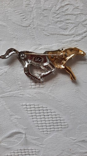 Vintage Liz Claiborne Gold/Silver Tone Horse Pin Signed - Picture 2 of 4