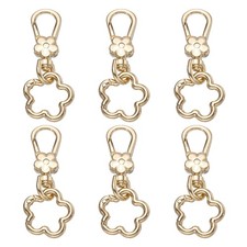 6Pcs Metal Swivel Lobster Clasp Keychains Quick Release Ring Light Gold