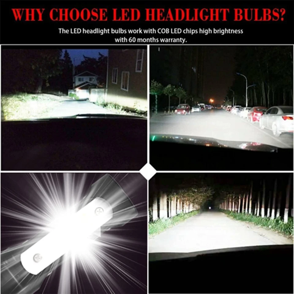 For Ford EcoSport 2018-2020 LED Headlight Bulbs High Low Beam 6000k white Lamps - Image 2 of 4