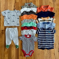  16 Piece Lot Baby Boys Clothing Lot Size 3 Months Shirt Rompers Bodysuits Pant