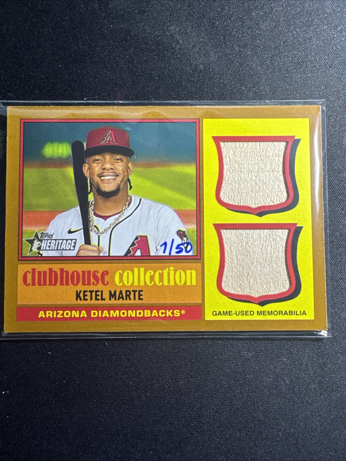 2025 Topps Heritage Ketel Marte Dual Clubhouse Collection Relic #CCSDR-KM /50