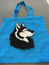 Adorable Artisan Crafted Appliqu  Dog Tote Bag   Customizable Canvas Bag Color