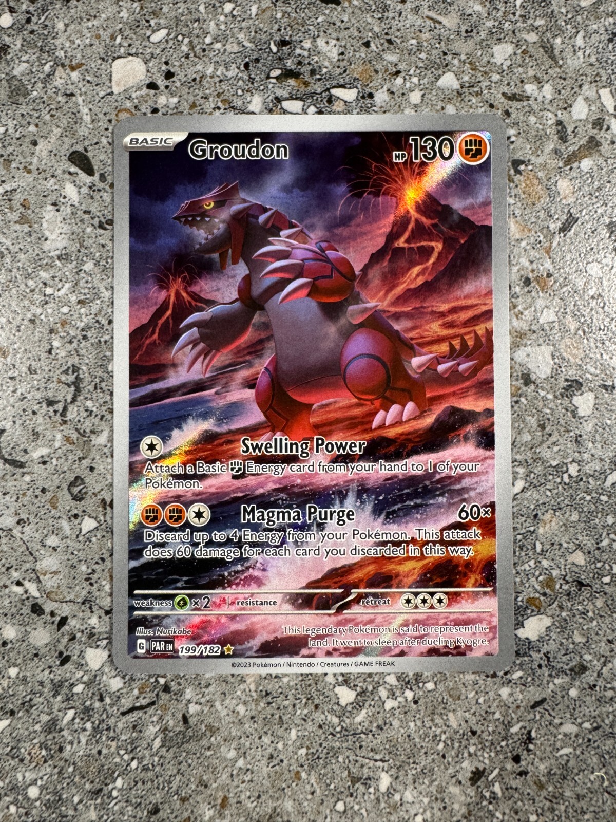 Pokemon TCG Cards Groudon 199/182 Paradox Rift Illustration Rare NM