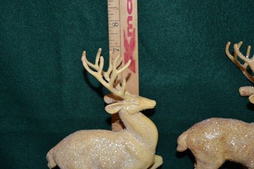 2 Vintage Glitter Covered Christmas Reindeers ~ 7" tall #3 - Picture 8 of 8