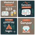 Drinks Coaster Open Road Caravan Campervan Adventure Begin Mug Cup Glass