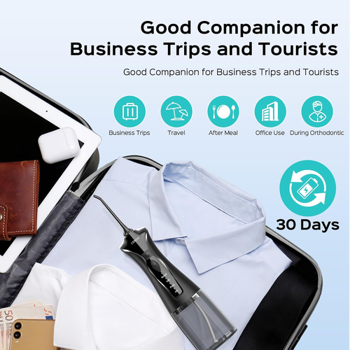 Wasser Zahnseide Pick für Zähne: 4 Modi kabellos tragbar 300ML größerer Tank - Bild 7 von 12