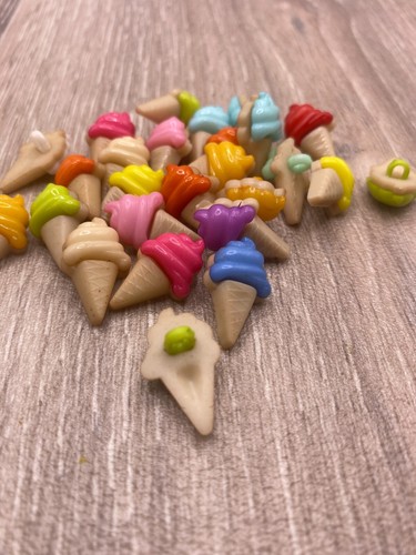 21x12mm Ice Cream Shank Buttons Acrylic Mixed Colours Knitting Card Making - Picture 4 of 10