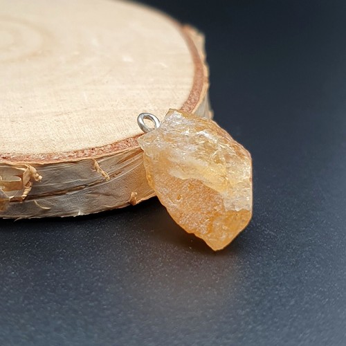 Necklace Raw Citrine Nugget Pendant Yellow Crystal Chakra Silver Plated Chain - Picture 132 of 138