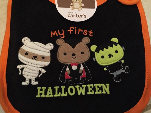 New Carters Child Of Mine My First Halloween Romper Bib Set Newborn Bodysuit 1st - Picture 3 of 3