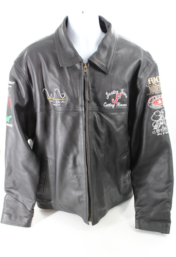 2015 NCHA WORLD CHAMPIONSHIPS Futurity Men's 3XL Black Heavy Leather Jacket - Picture 2 of 12