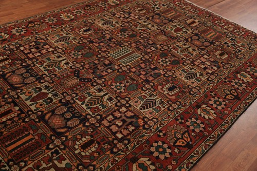 Garden Design Wool Bakhtiari Vintage Area Rug 7x10 Handmade Living Room Rug - Picture 7 of 21
